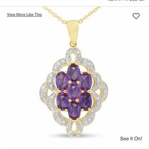 Created Alexandrite Cluster Pendant in 18K Gold over Sterling Silver